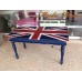 โต๊ะกลางขากลึงทำสีขัดถลอกลายธงชาติอังกฤษ ขนาด 90 x 45 x 50 ซม.