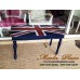 โต๊ะกลางขากลึงทำสีขัดถลอกลายธงชาติอังกฤษ ขนาด 90 x 45 x 50 ซม.