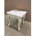 โต๊ะข้างหลุยส์ไม้สักแคทรียา ทำสีขาว แกะสลักลาย สไตล์วินเทจ ขนาด 50x50x50 ซม. (สามารถเปลี่ยนสีได้ )