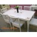 โต๊ะรับประทานอาหาร สีขาวสไตล์วินเทจ เพ้นลายกุหลาบ ขนาด 160 x 90 x 75