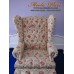 โซฟา Wing Chair สไตล์วินเทจ หุ้มผ้าลายดอก พร้อมที่วางเท้า ขนาด 1 ที่นั่ง สามารถเลือกเปลี่ยนลายผ้าได้