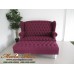 โซฟา Wing Chair 2 ที่นั่งขากลึง ผลิตจากผ้ากำมะหยี่อย่างดี พร้อมที่วางเท้า ขนาด 150 ซม. สามารถเปลี่ยนสีและลายผ้าได้