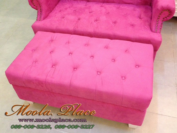 โซฟา Wing Chair โซฟาสไตล์วินเทจ ผลิตจากผ้ากำมะหยี่นำเข้าอย่างดี