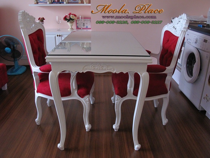 โต๊ะรับประทานขาสิงห์ แกะลายสไตล์หลุยส์วินเทจ หลุยส์ วินเทจ