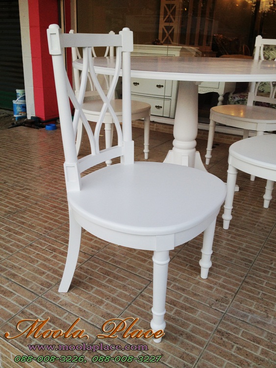 โต๊ะรับประทานอาหารทรงกลม แกะลายสไตล์หลุยส์  วินเทจ