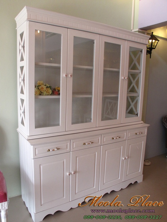 ตู้โชว์วินเทจ แต่งร้านวินเทจ แต่งบ้านให้สวย ตู้โชว์ 2 ตอน สไตล์วินเทจ ขนาด 180 x 45 x 220 ซม.