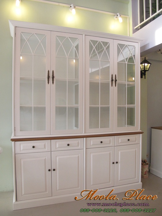 ตู้โชว์วินเทจ แต่งร้านวินเทจ แต่งบ้านให้สวย ตู้โชว์ 2 ตอน สไตล์วินเทจ ขนาด 180 x 45 x 220 ซม.