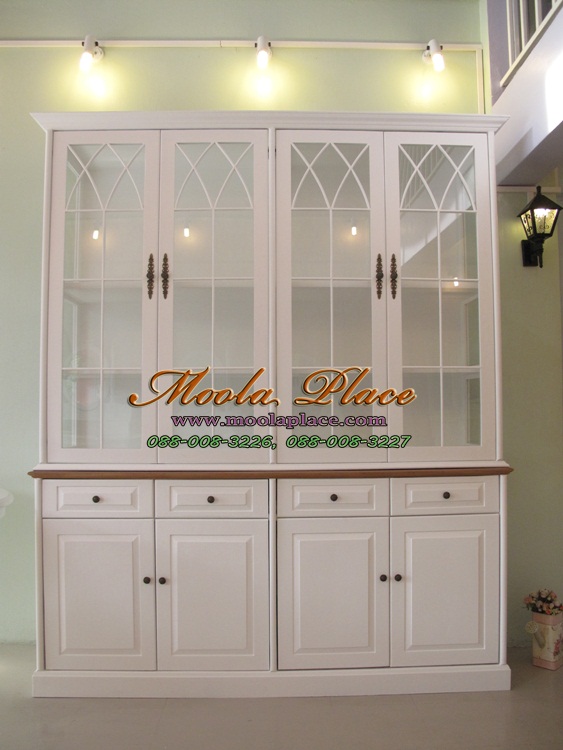 ตู้โชว์วินเทจ display_cabinet ตู้โชว์ 2 ตอน สไตล์วินเทจ 