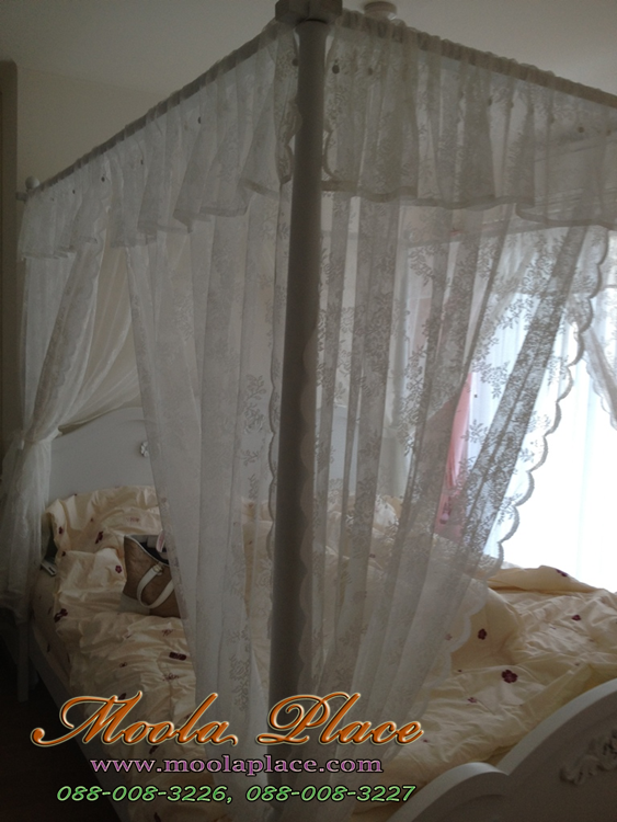เตียงนอนมีเสาพร้อมคานใส่ม่านขนาด 6 ฟุต 