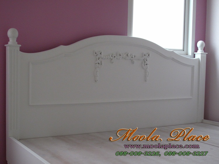 เตียงวินเทจ เตียงนอนสีขาว 