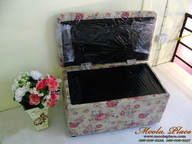 Stool Vintage สตูล 2 ที่นั่ง ผ้าลายดอก สไตล์วินเทจ