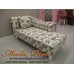 โซฟา Bed (Daybed) สไตล์วินเทจ บุผ้าลายดอก เย็บกระดุม ขากลึงพร้อมหมอนอิงเข้าชุด