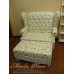 โซฟา Wing Chair สไตล์วินเทจ หุ้มผ้าลายดอก พร้อมที่วางเท้า ขนาด กว้าง 120  x ลึก 85 x สูง 110 สามารถเลือกเปลี่ยนลายผ้าได้