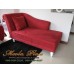 โซฟา Bed (Daybed) สไตล์วินเทจ ผ้ากำมะหยี่ ขากลึงสีพ่นขาว (ตัวผ้ามีให้เลือกหลายเฉดสี)