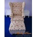โซฟา Wing Chair สไตล์วินเทจ หุ้มผ้าลายดอก พร้อมที่วางเท้า ขนาด 1 ที่นั่ง สามารถเลือกเปลี่ยนลายผ้าได้