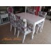โต๊ะรับประทานอาหาร ขาสิงห์ สีขาวสไตล์วินเทจ ขนาด 120 x 80 x 75 ซม.