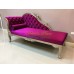 โซฟา Daybed แกะสลักหลุยส์ ดึงกระดุมคริสตัล พร้อมหมอนอิงกลมเข้าชุด ทำสีบอร์น หุ้มด้วยกำมะหยี่