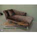 โซฟา Bed (Daybed) สไตล์วินเทจ ขากลึง ดึงกระดุม หุ้มด้วยผ้ากำมะหยี่นำเข้าสไตล์เงายับ