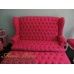 โซฟา Wing Chair สไตล์วินเทจ 2 ที่นั่ง ผลิตจากผ้ากำมะหยี่อย่างดี พร้อมที่วางเท้า ขนาด กว้าง 150  x ลึก 85 x สูง 110 สามารถเปลี่ยนสีและลายผ้าได้