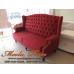 โซฟา Wing Chair ทรงนูน สไตล์วินเทจ ขนาด 180 ซม. ขากลึง หุ้มด้วยผ้ากำมะหยี่ (ตัวผ้ามีให้เลือกหลายเฉดสี) 