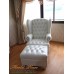 โซฟา Wing Chair สไตล์วินเทจ ผลิตจาก หนัง PU พร้อมที่วางเท้า สามารถเปลี่ยนสีหนังได้