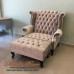 โซฟา Wing Chair ขนาด 120 ซม. ปีกโค้ง ขาสิงห์สวยหรู พร้อมสตูลขาสิงห์ เข้าเซ็ท
