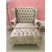 โซฟา Wing Chair บุผ้ากำมะหยี่ พร้อมที่วางเท้า ขนาด กว้าง 120  x ลึก 85 x สูง 110 สามารถเปลี่ยนสีและลายผ้าได้