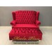 โซฟา Wing Chair 2 ที่นั่ง ขนาด 150 ซม บุผ้ากำมะหยี่ พร้อมสตูลยาว ขนาด กว้าง 150  x ลึก 85 x สูง 110 สามารถเปลี่ยนสีและลายผ้าได้