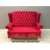 โซฟา Wing Chair 2 ที่นั่ง ขนาด 150 ซม บุผ้ากำมะหยี่ พร้อมสตูลยาว ขนาด กว้าง 150  x ลึก 85 x สูง 110 สามารถเปลี่ยนสีและลายผ้าได้
