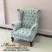โซฟา Wing Chair 1 ที่นั่ง ปีกโค้ง ขาสิงห์สวยหรู  บุผ้ากำมะหยี่