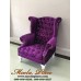 โซฟา Wing Chair 1 ที่นั่ง ปีกโค้ง ขาสิงห์ ตอกหมุดสวยหรู 