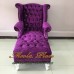 โซฟา Wing Chair 1 ที่นั่ง ปีกโค้ง ขาสิงห์  ตอกหมุด สวยหรู พร้อมสตูลขาสิงห์ เข้าเซ็ท