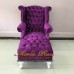 โซฟา Wing Chair 1 ที่นั่ง ปีกโค้ง ขาสิงห์  ตอกหมุด สวยหรู พร้อมสตูลขาสิงห์ เข้าเซ็ท