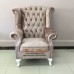 โซฟา Wing Chair 1 ที่นั่ง ปีกโค้ง ตอกหมุด ขาสิงห์ บุผ้ากำมะหยี่
