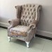 โซฟา Wing Chair 1 ที่นั่ง  ขาสิงห์  ปีกโค้งตอกหมุด พร้อมสตูลขาสิงห์ เข้าเซ็ท