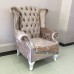 โซฟา Wing Chair 1 ที่นั่ง ปีกโค้ง ตอกหมุด ขาสิงห์ บุผ้ากำมะหยี่