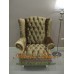 โซฟา Wing Chair 1 ที่นั่ง ขาไม้เหลี่ยม พร้อมที่สตูลวางเท้า บุผ้ากำมะหยี่  สามารถเปลี่ยนสีหนังหรือตัวผ้าได้