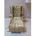 โซฟา Wing Chair 1 ที่นั่ง ขาไม้เหลี่ยม พร้อมที่สตูลวางเท้า บุผ้ากำมะหยี่  สามารถเปลี่ยนสีหนังหรือตัวผ้าได้