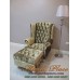 โซฟา Wing Chair 1 ที่นั่ง ขาไม้เหลี่ยม พร้อมที่สตูลวางเท้า บุผ้ากำมะหยี่  สามารถเปลี่ยนสีหนังหรือตัวผ้าได้