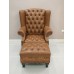 โซฟา Wing Chair 1 ที่นั่ง ขาสิงห์ พร้อมที่สตูลวางเท้า บุหนัง PU สามารถเปลี่ยนสีหนังหรือตัวผ้าได้