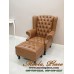 โซฟา Wing Chair 1 ที่นั่ง ขาสิงห์ พร้อมที่สตูลวางเท้า บุหนัง PU สามารถเปลี่ยนสีหนังหรือตัวผ้าได้