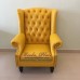 โซฟา Wing Chair 1 ที่นั่ง ขากลึง บุหนัง  สามารถเปลี่ยนสีหนังหรือตัวผ้าได้