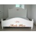 เตียงนอนสีขาว เพ้นท์ลายกุหลาบ ขนาด 6 ฟุต